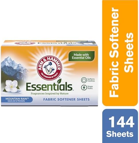 ARM & HAMMER Fabric Softener Sheets, Mountain Rain 144ct