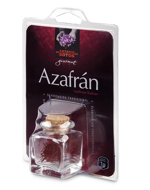 Antonio Sotos | Gourmet Saffron on Blister Jar | Azafrán en Hebras | 0.030oz (1 grs) | Pack of 1