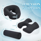Foilswirl Breast Pillow, Massage Face Down Pillow and Footrest Set, Massage Bolster for Sleeping with Memory Foam Support & Non-Slip Bottom, Home Head, Chest and Foot Cushion for Spa, Bed(Dark Gray)