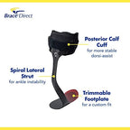 Elite Spiral AFO Rehabilitator for Active Individuals- Lightweight Carbon Fiber Ankle Foot Orthosis for Drop Foot, Mild to Moderate Ankle Instability and Limb Spasticity, Gait Assistance PDAC L1951