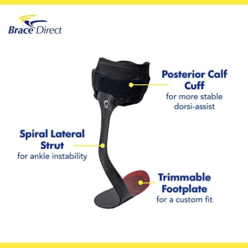 Elite Spiral AFO Rehabilitator for Active Individuals- Lightweight Carbon Fiber Ankle Foot Orthosis for Drop Foot, Mild to Moderate Ankle Instability and Limb Spasticity, Gait Assistance PDAC L1951