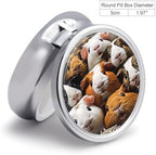 Cute Guinea Pig Round Pill Box 3 Compartment Pill Case Pocket Medicine Tablet Holder Organizer Case