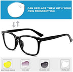 WOWSUN Unisex Stylish Nerd Non-prescription Glasses, Clear Lens Eyeglasses Frames, Fake Glasses