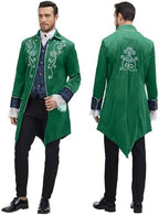 Men Medieval Steampunk Tailcoat Jacket Gothic Victorian Frock Coat Uniform Halloween Party Cosplay Gentleman Costumes