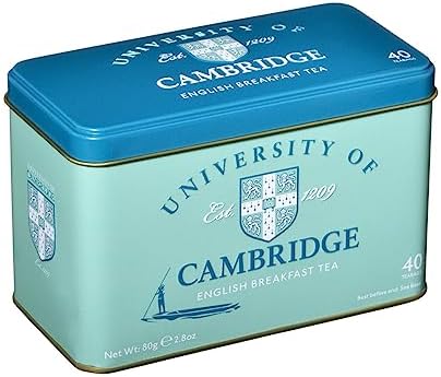 University Of Cambridge Tea Tin with 40 English Breakfast Teabags