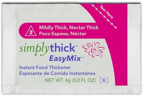 SimplyThick EasyMix | 200 Count of 6g Individual Packets | Gel Thickener for those with Dysphagia & Swallowing Disorders | Creates An IDDSI Level 2 – Mildly Thick (Nectar Consistency)