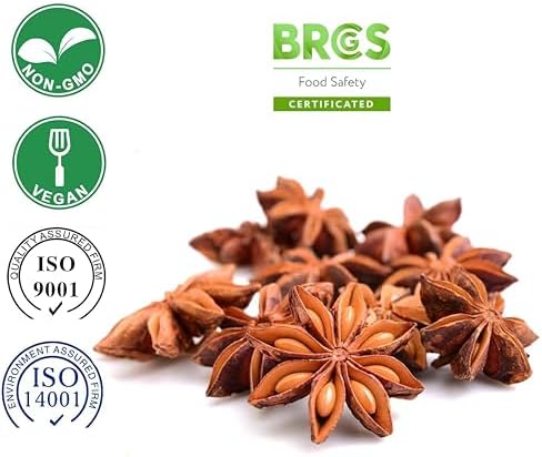 Besway Chinese Star Anise 7 oz, Whole Star Anise, Fresh, Pure and Dried Anise Pods, Great for Cooking, Baking and Tea (200g)