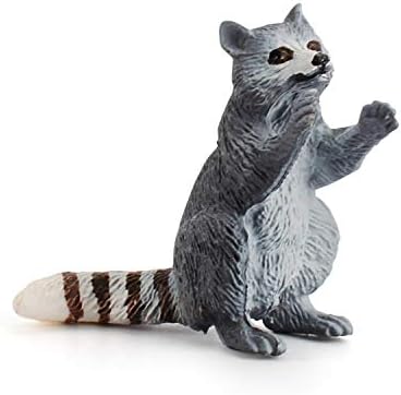 Rich Boxer 3 PCS Realistic Mini Raccoon Figurine Wild Animal Figures for Party Diorama Supplies Cake Toppers Science Collection Desktop Decoration