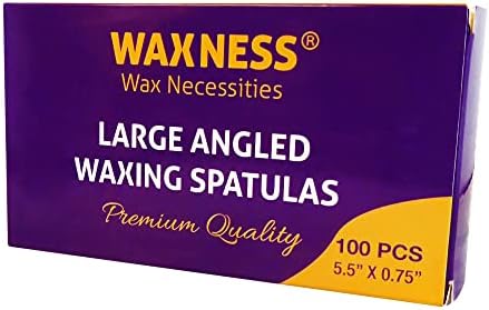 Waxness Wooden Waxing Spatulas 100 Pcs – Angled Applicator Sticks for Body & Precision Waxing, Disposable Birchwood – Professional Use