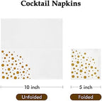 Vplus 200 Pack Cocktail Napkins Paper, 3-Ply Beverage Napkins, Disposable Gold Square Napkins, Perfect for Restaurant, Event, Bar, Wedding, Baby Shower and Birthday Party