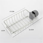 Kitchen Stainless Steel Sink Drain Rack Sponge Storage Faucet Holder Soap Towel Rack Shelf Organizer Drainer Accessories(Small)