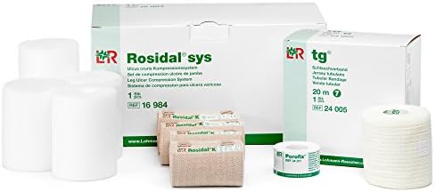 Lohmann & Rauscher Rosidal Sys Short Stretch Compression System, Full Bandaging Kit for Venous Ulcer Wrapping, Washable Compression Bandages Set