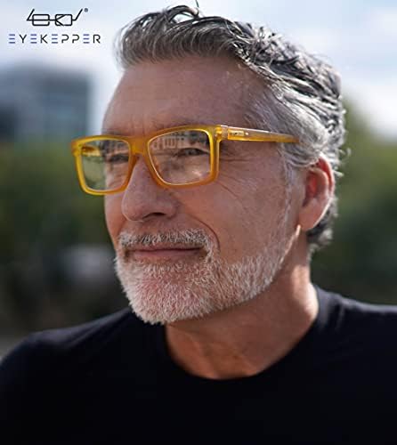 Eyekepper 5-pack Oversized Reading Glasses Square Large Frame Readers for Men and Women - Yellow +2.00