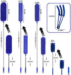 Buysenton Microfiber Duster, 8PCS Feather Duster with 100 Inch Telescoping Extension Pole, Reusable Bendable Dusters, Washable Lightweight Dusters for Ceilings Fans(2023 UAGRED)