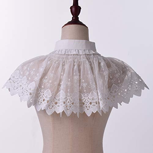 BLESSUME Lolita Neck Collar Elizabethan Ruff Gothic Lace Neck Ruff Collar