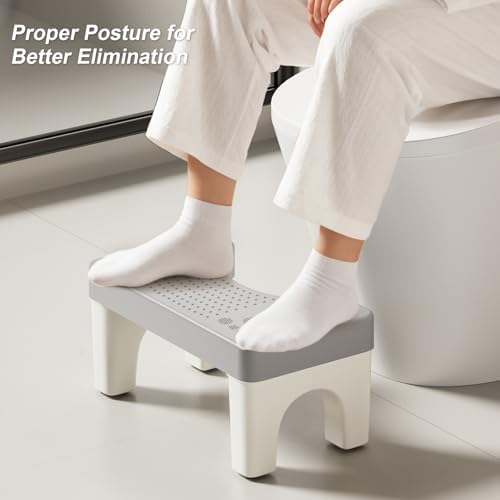 2 Pack Poop Stool Adult, Portable Toilet Stool Squat for Pooping, Travel Squatting Potty for Adults & Kids, Toilet Foot Stools for Bathroom, Gray