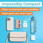 Impossibly Compact Travel Flushable Wipes - 99.5% Water and Aloe - Safe for Sensitive Skin, Hypoallergenic & Unscented - Travel Essentials for Adults, Kids & Baby Care - 8 Pack Total 48 Wipes