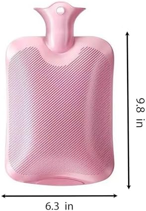 Rubber hot Water Bottle Cute Pink Bunny Plush with Cover, Warm Compress Menstrual crampbest Period Pain Relief, Winter Home Essentials Rabbit Christmas Gift