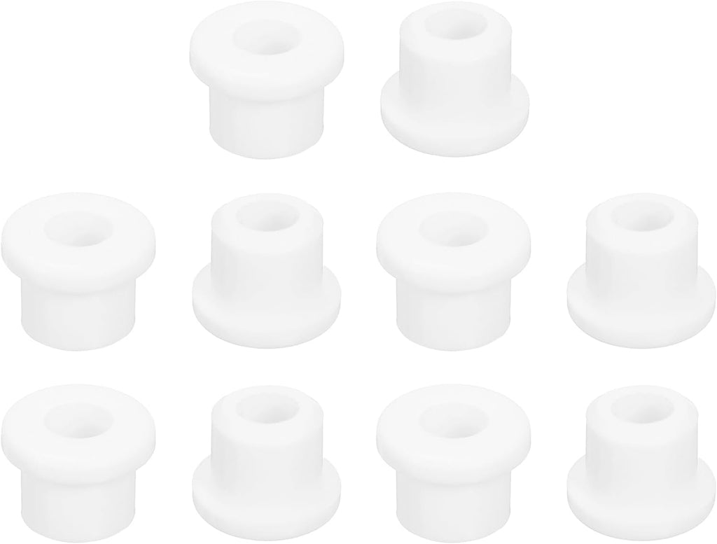 uxcell 28Pcs Rubber Grommets 10mm Drill Hole, 6mm ID Hole Top Hat Grommet White Silicone Rubber Hole Plug Gasket for Wiring, Automotive