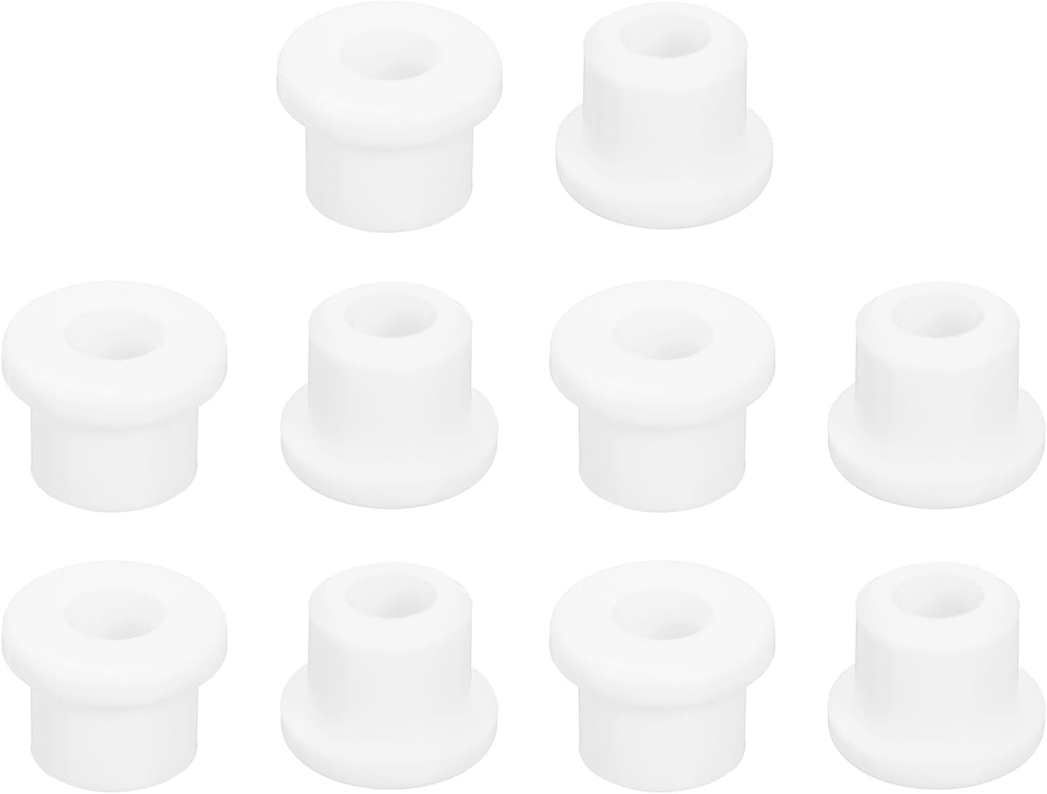 uxcell 28Pcs Rubber Grommets 10mm Drill Hole, 6mm ID Hole Top Hat Grommet White Silicone Rubber Hole Plug Gasket for Wiring, Automotive