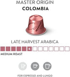 Nespresso Capsules Original Line, Colombia Master Origin, Medium Roast Coffee, 50 Count Coffee Pods