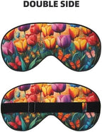 Generic Butterfly Flower Print Sleep Mask Soft Comfort Elastic Blackout Eye Mask for Full Night's Sleep Travel and Nap