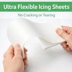 Oasis Supply Ultra Flexible Edible Icing Sheets – 12 Premium Frosting Sheets 8.5 x 11 Printable Edible Paper for Edible Ink Printers, Cake Toppers, Edible Images & Photo Cakes – Bright White Print Surface – Made in USA