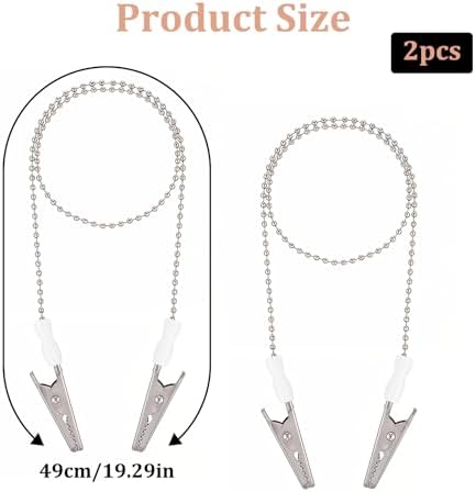 2 PCS Dental Bib Clips Adjustable Bib Holder Reusable Napkin Clips for Running, Dining, Hair Salons, Silver