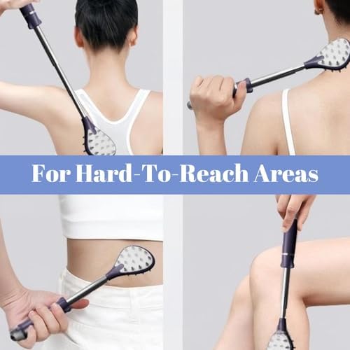 ‌Retractable Back Scratcher with Magnetic Beads - Stainless Steel Telescoping Handle, Dual-Sided Itch Relief, Portable Massage Tool for Back, Scalp & Foot