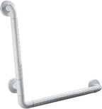 L-Shaped Shower Handrail,Stainless Steel Safety Handrail Support Rod,30-70cm Toilet Handle,Suitable for Elderly Disabled and Pregnant Women (Color : White, Size : 40cm)
