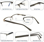Bifocal No Line Progressive Multifocus Reading Glasses Men Multifocal Reader Blue Light Computer Metal Frame Eyeglass