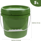 5L Food-Grade Plastic Paint Bucket with Handle and Lid, Sealed Storage Container for Art Supplies and Pigments, Sturdy PP Material, Multipurpose Paint Pail for Painting and Craft