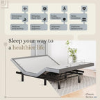 Sven & Son Classic Adjustable Bed Base, Head and Foot Lift, Massage, Under-Bed Lights, USB, Memory, Zero Gravity Smart Frame - Queen