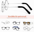 OSALADI Knitted Eyeglass Ear Cushions Non-slip Glasses Ear Grips Temple Tips for Eyeglasses 4 Pairs Black and Gray