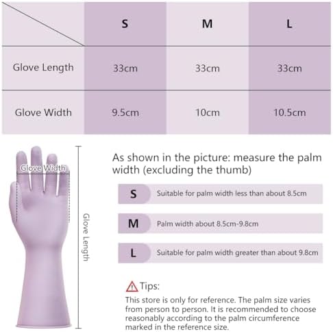 AUAUY Reusable Kitchen Dishwashing Gloves, Rubber Household Cleaning Gloves, Non-Slip Waterproof Dish Glove for Women Men