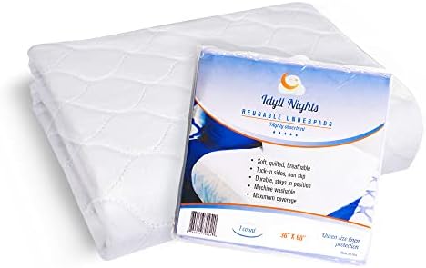 Washable Incontinence Bed Pad 36x60 – Soft, Absorbent & Waterproof Mattress Protector with Tuck-in Sides – Reusable Full/Queen Size Pads for Kids, Adults, Seniors & Pets