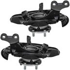 Detroit Axle - Front 2pc Steering Knuckles for 08-17 Toyota Highlander 10-15 Lexus RX350 RX450h, 2 Steering Knuckles & Wheel Bearing Hubs Replacement 2010 2011 2012 2013 2014 2015