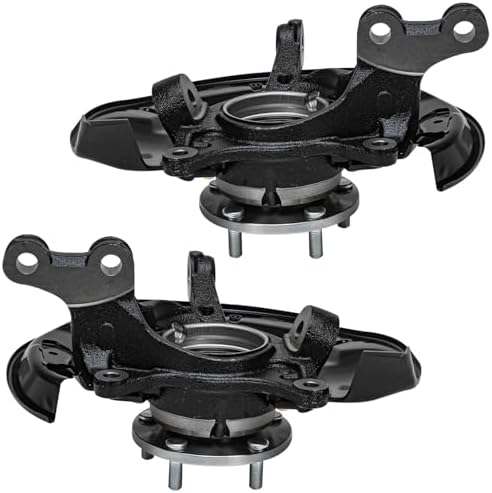 Detroit Axle - Front 2pc Steering Knuckles for 08-17 Toyota Highlander 10-15 Lexus RX350 RX450h, 2 Steering Knuckles & Wheel Bearing Hubs Replacement 2010 2011 2012 2013 2014 2015