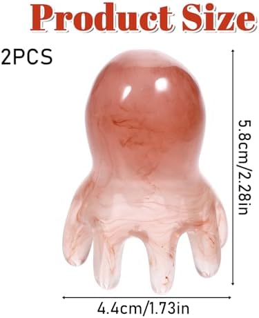 2 Pcs Octopus Head Massage Comb, Manual Scalp Massage Tool for Head and Body Relaxation Portable Acupressure Massager for Home Office