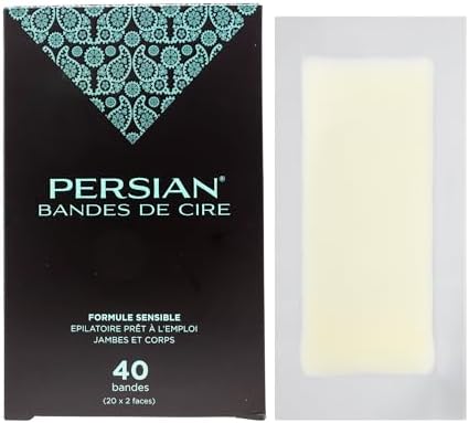 Persian Legs & Body Wax Strips (40 strips), Hair Removal Waxing Strips for Legs, Body, Bikini, Arms, Underarms with After care Oil, Pack of 1 (CSB)