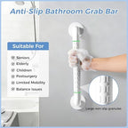 Grab Bars for Bathtubs and Showers, 16 Inch Anti Slip Bathroom Safety Shower Handles for Seniors Handicap Elderly Assistance, Hand Rails for Toilet Walls Bath Tub, 1" Stainless Steel Handrail（White）