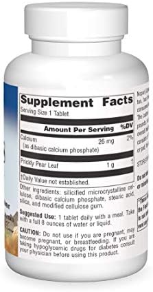 Planetary Herbals Full Spectrum Nopal Cactus, Prickly Pear Cactus, 1000 mg, with Prickley Pear Leaf - 120 Tablets