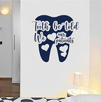 Tooth Be Told We Love Our Patients Quote Decal Dental Office Waiting Room Gift for Dentists Removable Vinyl Wall Sticker BD849 (M 15x15inch, Dark Blue)