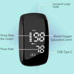 Rechargeable Pulse Oximeter Fingertip - Blood Oxygen Saturation Monitor With Accurate Fast SpO2 Reading Outdoor Sports Wide Use (Black)