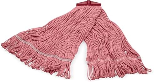 Carlisle FoodService Products Mop Head with ACME Threaded Connection, Color Coded Synthetic Blend, Red