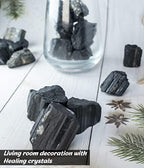 Crocon® 1LB Black Tourmaline Rough Bulk Rocks Natural Stone Spiritual Gifts Raw Gemstone Crystals and Stones Tumbling Cabbing Polishing Gem Mining Chakra Balancing Reiki Healing Home Office Décor