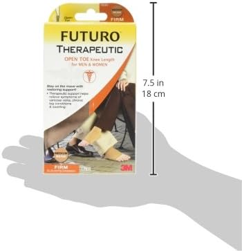FUTURO Therapeutic Open Toe Knee Length Stockings for Men & Women, Medium, Beige