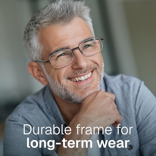NOVIVON 2.75 Metal Reading Glasses Men - Durable Readers with Blue Light Filtering - Clear Vision