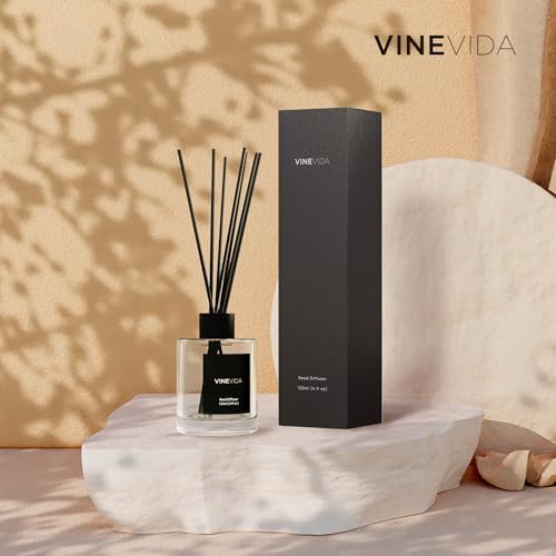 VINEVIDA Reed Diffuser for Home & Bathroom | Long-Lasting Scent Sticks Set | Oil Stick Diffuser | Bathroom Scent - Room Fragrance No. 1304 - Inspired by: Santal