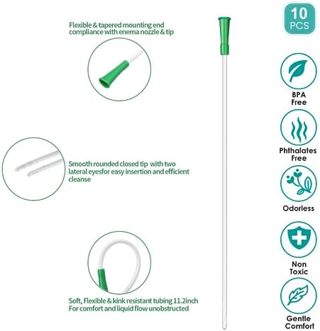 10Pcs Long Enema Nozzle Tip Colon Tube Kit for Colon Cleansing, Enema Anals Applicator Enema Attachment Adapter Man Enema Coffee,Enema Replacement Accessories Catheter Health Detox Rectal Cleanser